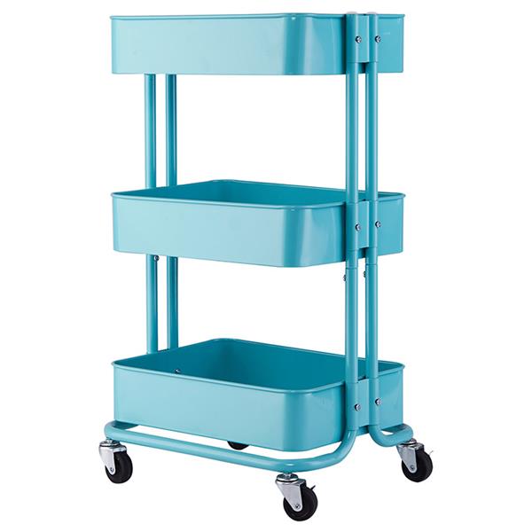 3-Tier Home Kitchen Storage Utility cart-Turquoise