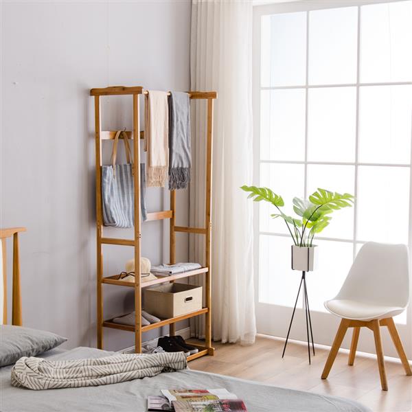 [80*40*178] cm Three-Layer Coat Rack (Flat) Wood Color