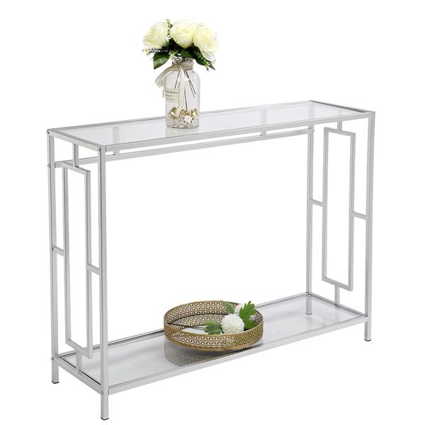 Toughened Glass Panel Console Table