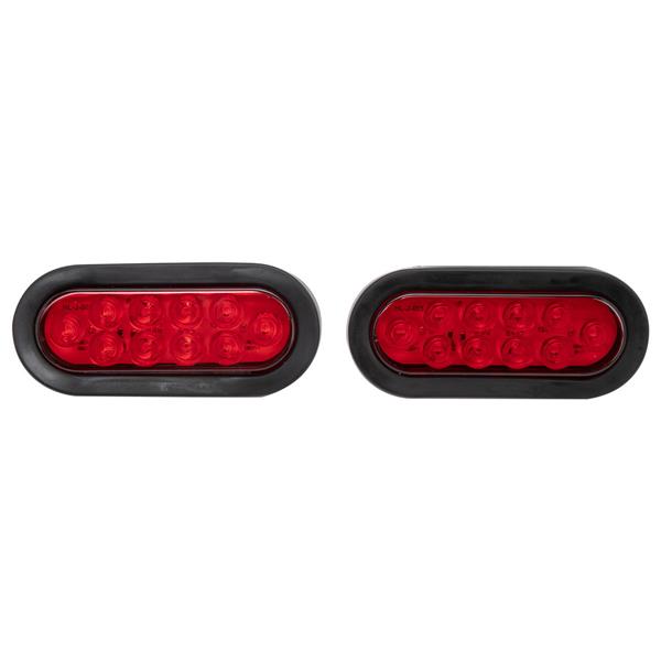 Pair of LED Waterproof Red Trailer Boat Rectangle Stud Stop Turn Tail Lights