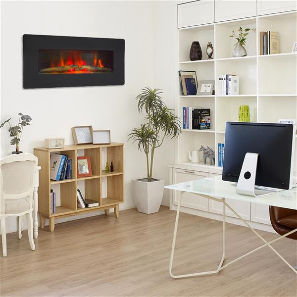 SF311-36G 36 Inch 1400W Wall Hanging / Fireplace Single Color / Fake Wood / Heating Wire / With Small Remote Control Black