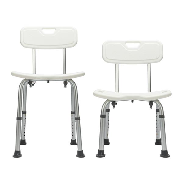 Medical Bathroom Safety Shower Tub Aluminium Alloy Bath Chair Seat Bench with Hygienic Cutout Design White