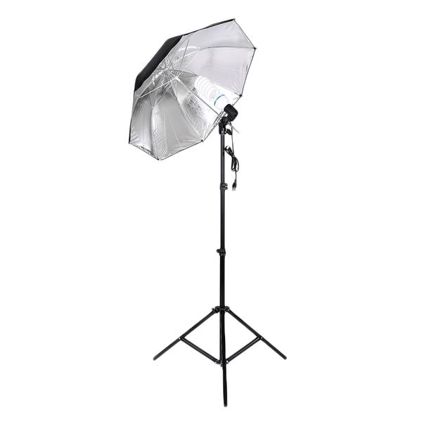 45W Two Lights 33" White Umbrellas 33" Silver Black Umbrellas Holders Set US plug White & Bla(Do Not Sell on Amazon)