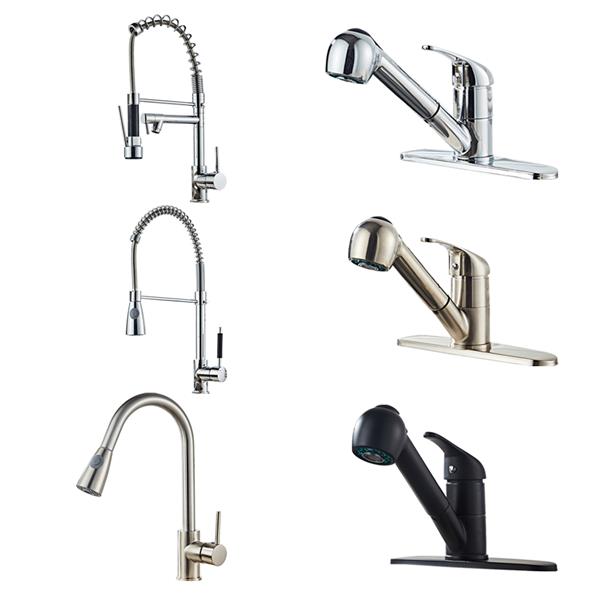 All Copper Kitchen Spring Double Outlet Faucet