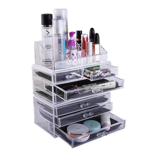 SF-1122-1 Cosmetics Storage Rack with 2 Small & 5 Large Drawers Transparent