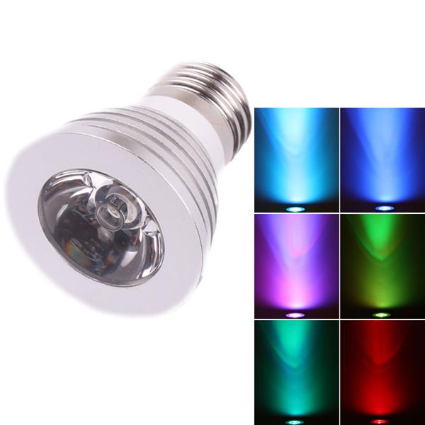 E27 3W 85V-265V 16-color Remote Control LED Spotlight