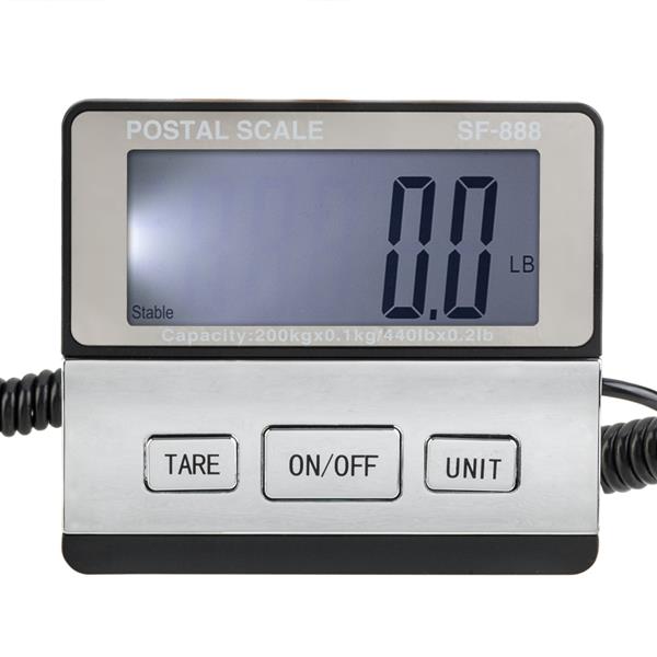 SF-888 200KG/50G SF-888 White Backlit LCD Plastic Electronic Scale Silver