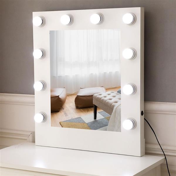 Generous Mirror Single Pumping Foot With Bulb Cold Light Dressing Table white