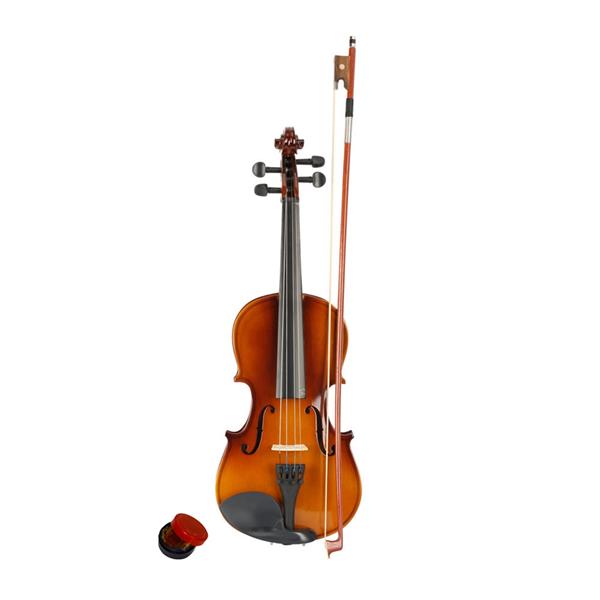 New 3/4 Acoustic Violin Case Bow Rosin Natural