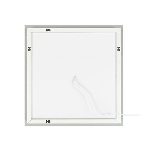 32"x 32" Square Built-in Light Strip Touch LED Bathroom Mirror Silver