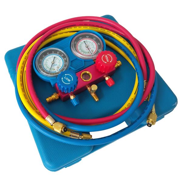 R134A Manifold Gauge Set AC A/C 5FT Colored Hose Air Conditioner