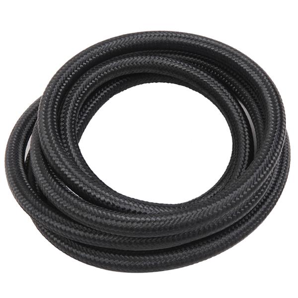 8AN 12-Foot Universal Black Fuel Hose   6 Black Connectors