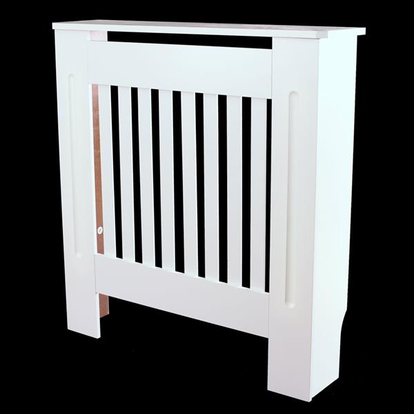 Simple Traditional Design Ventilated E1 MDF Board Vertical Stripe Pattern Radiator Cover White S