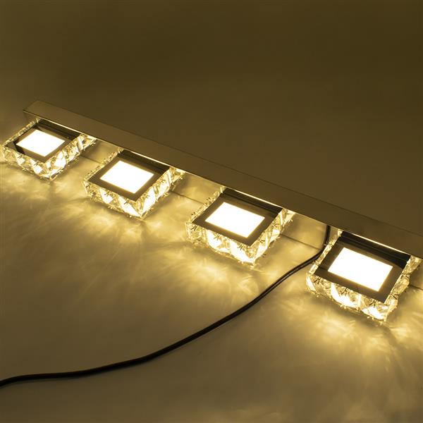 9W ZC001209 Three Lights Crystal Surface Bathroom Bedroom Lamp Warm White Light Silver