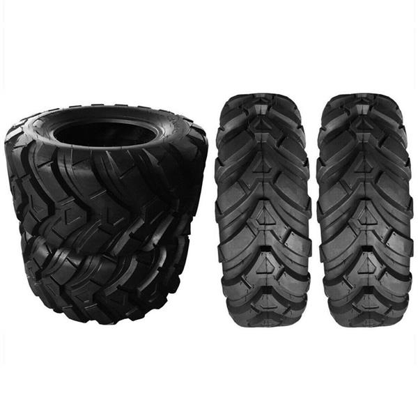 25x10-12 black Fits ATV millionparts 8.5inch rubber pair of Tubeless Tires