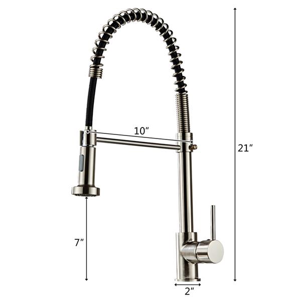 Pull-down Kitchen Faucet-Brushed Nylon Water Pipe