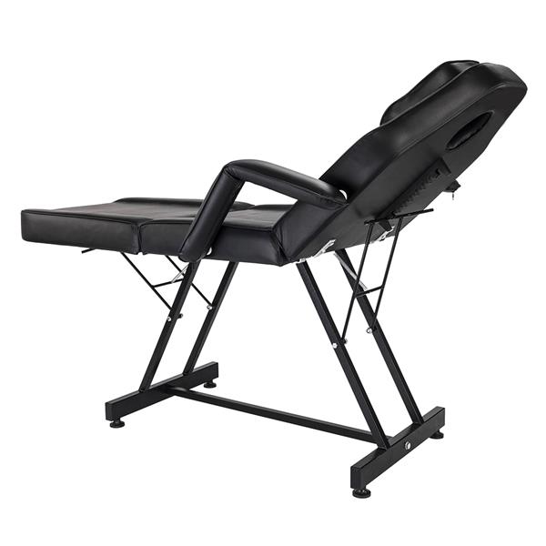 72" Adjustable Beauty Salon SPA Massage Bed Tattoo Chair with Stool Black  