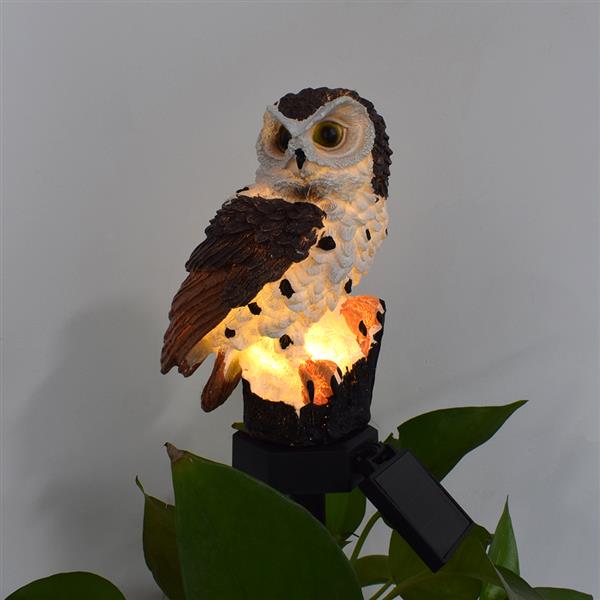 ZC001105 Solar Owl Landscape Light Brown