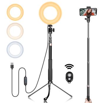 6 inch Ring Light with Gimbal   Iron Metal Bracket   Selfie Stick   Bluetooth Set（DO NOT SELL ON AMAZON）