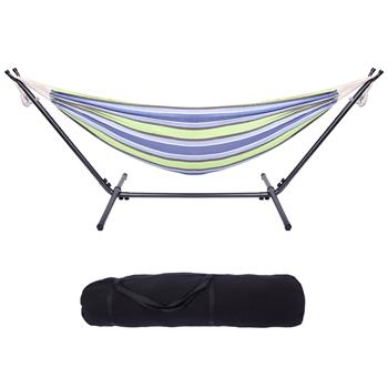 Portable Outdoor Polyester Hammock Set Green