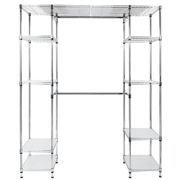 Custom Closet Organizer Shelves System Kit Expandable Clothes Storage Metal Rack