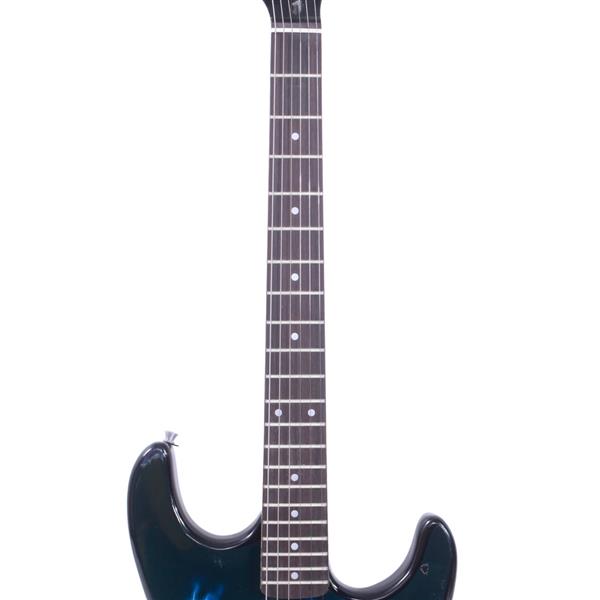 Lightning Style Electric Guitar with Power Cord/Strap/Bag/Plectrums Black & Dark Blue