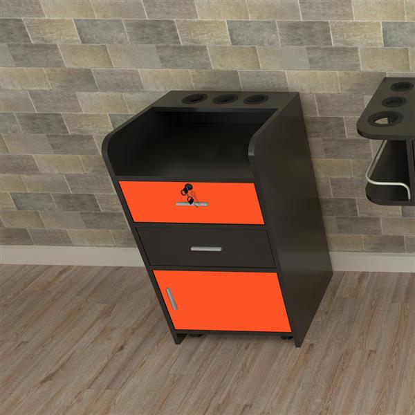 2 Pumping a Beauty Salon Side Table Black & Red