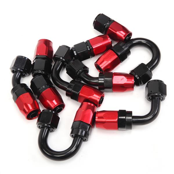 8AN 20-Foot Universal Black Fuel Pipe   10 Red and Black Connectors