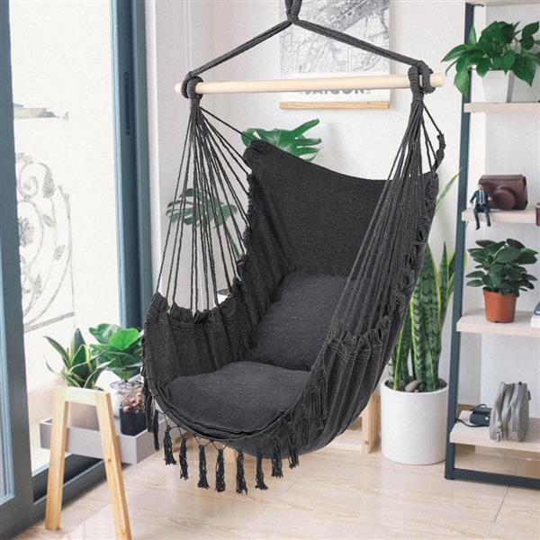 1.5*1.2m Tassel Plus Pillow Hanging Chair Gray