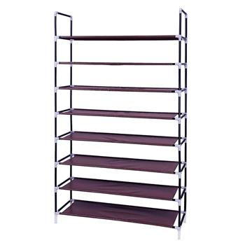 100cm Ultra Large Capacity 8 Layers Non-woven Fabrics & Steel Shoe Rack Dark Brown