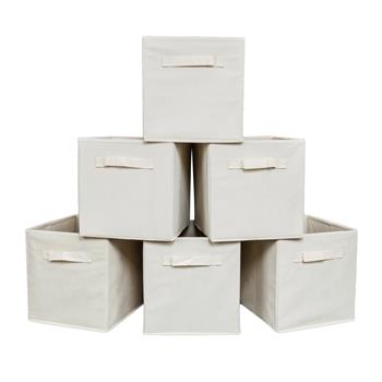 6pcs High Quality Non-woven Fabrics Storage Boxes Beige