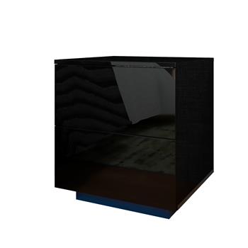 LED Double Side Cabinet Bedside Table Black