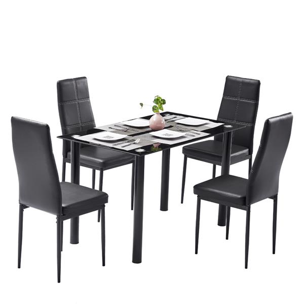 120*70*75CM DA154 Simple Round Tube Table Leg Table Black