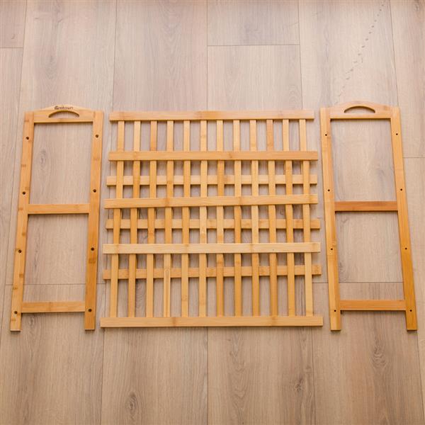 [80*40*178] cm Three-Layer Coat Rack (Flat) Wood Color