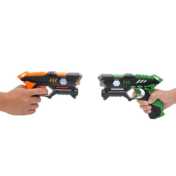 LEADZM Laser Gun Small 4 Pack (Red / Blue / Green / Orange)   4 Vests (Red / Blue / Green / Orange)