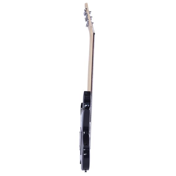 Novice Flame Shaped Electric Guitar HSH Pickup   Bag   Strap   Paddle   Rocker   Cable   Wrench Tool Black