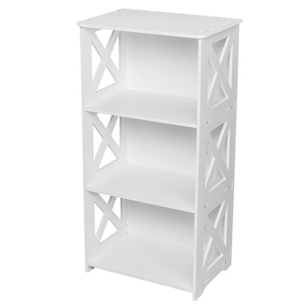 Wood-plastic Board Three Tiers Triangle Storage Rack White