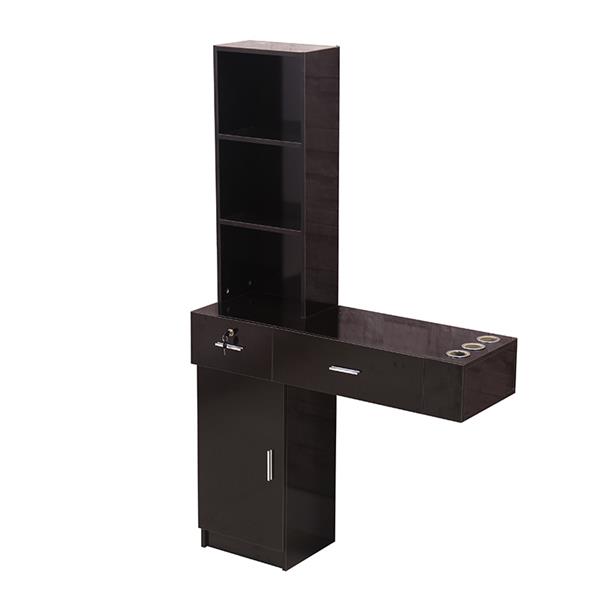 Wall Mount Beauty Salon Spa Mirrors Station Hair Styling Station Desk Black