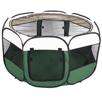 HOBBYZOO 45\\" Portable Foldable 600D Oxford Cloth & Mesh Pet Playpen Fence with Eight Panels Green