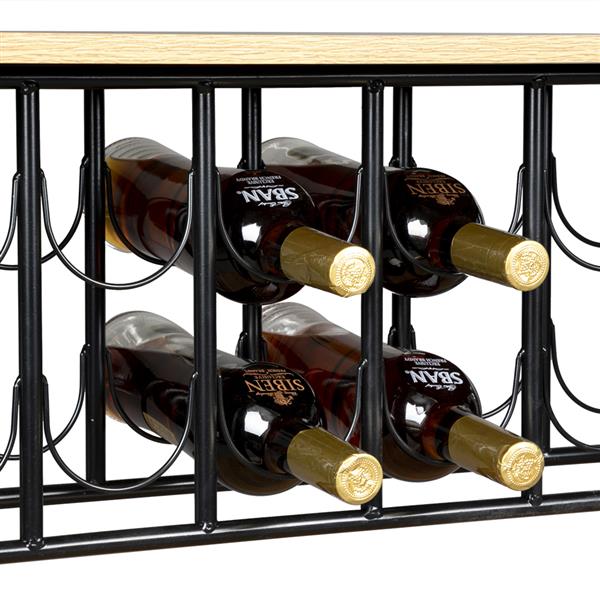 Industrial Wine Rack Cart Kitchen Rolling Storage Bar Wood Table Serving Trolley