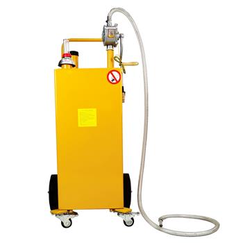 30 Gallon Gas Caddy Tank Storage Drum Gasoline Diesel Fuel Transfer with universal wheel Bright Yellow JGC30 RAL1003