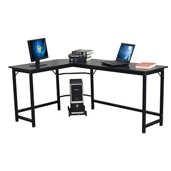 L-Shaped Desktop Computer Desk Black