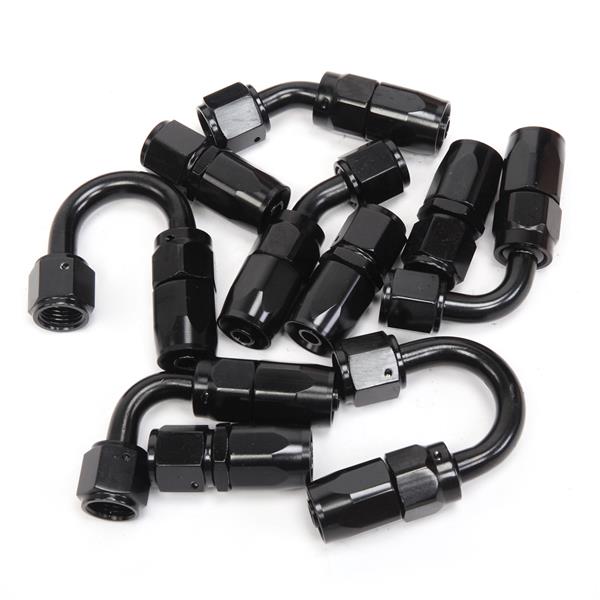 6AN 16 Foot Universal Black Fuel Pipe   10 Black Connectors