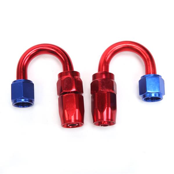 6AN 20-Foot Universal Silver Fuel Hose   10 Red and Blue Connectors