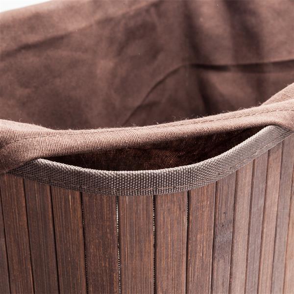 Flip Type Bamboo Folding Basket Body Dark Brown
