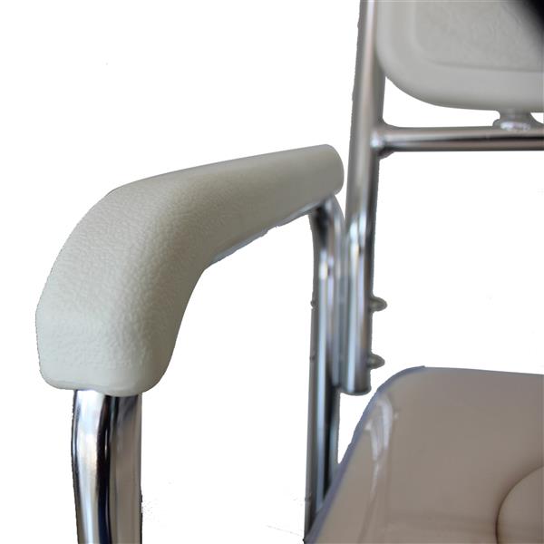 Multifunction Heavy Duty Memory Foam Cushion Commode Chair Adult Bathroom Toilet Seat White & Beige Cushion