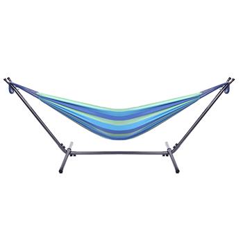 Portable Outdoor Polyester Hammock Set Blue & Green