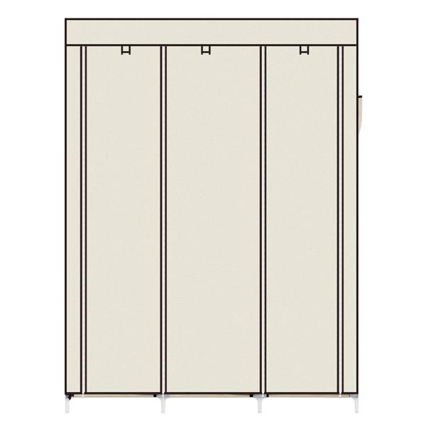 67" Portable Closet Organizer Wardrobe Storage Organizer with 10 Shelves Quick and Easy to Assemble Extra Space Beige