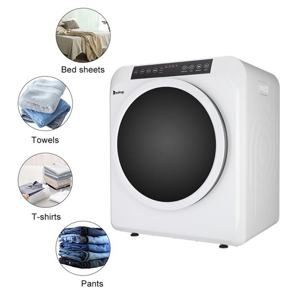 GDZ60-618E Upgraded LCD Screen   Ultraviolet Sterilization Household Dryer 6kg Drum Dryer   2 Pieces Of Filter Cotton-White