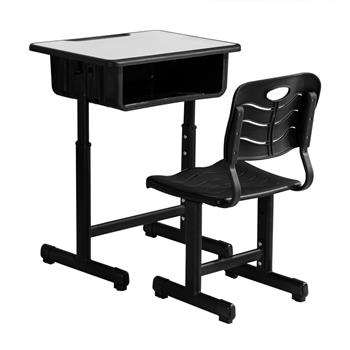 Adjustable Students Children Desk and Chairs Set Black